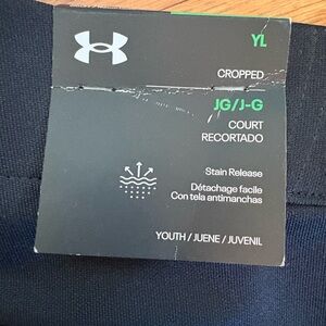Under Armour Youth Girls Cropped Softball Pants, Size Youth Large, Black